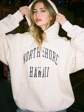 John Galt Cream/Blue North Shore Hawaii Hoodie One Size